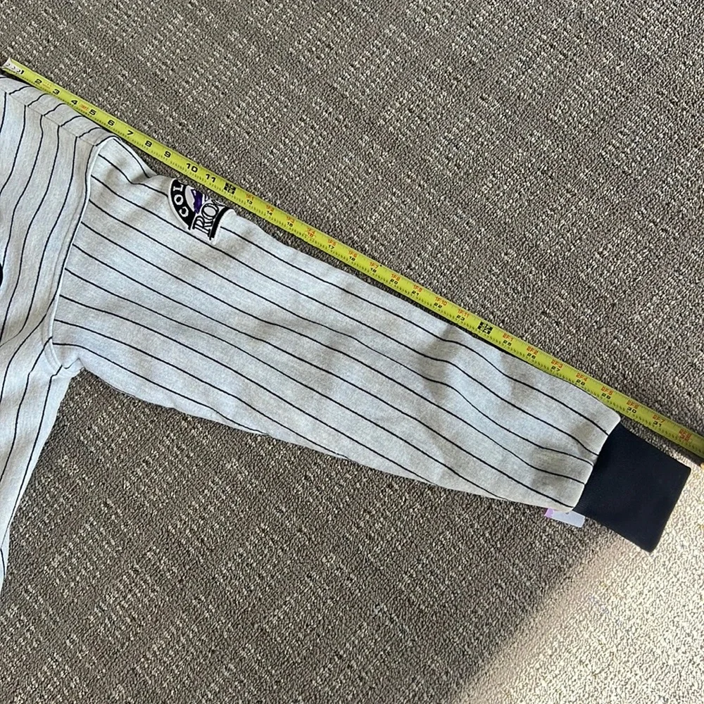 ** Vintage 90s MLB **  Felco Colorado Rockies Pinstripe Bomber Jacket - Large